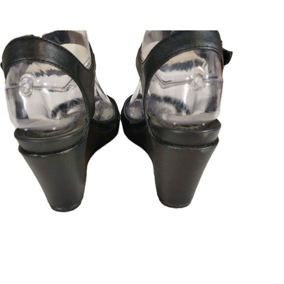 Crocs Leigh II Sizes 6 Ankle Strappy Wedge Sandals Comfortable Black - Picture 6 of 9
